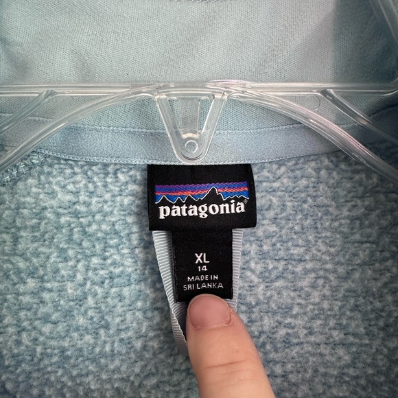 Girls XL (14) Patagonia Blue Better Sweater 1/4 Zip Fleece Pullover - Picture 4 of 7